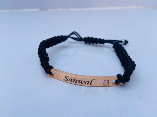 Name Engraved Dori Bracelet Unisex | Adjustable Band