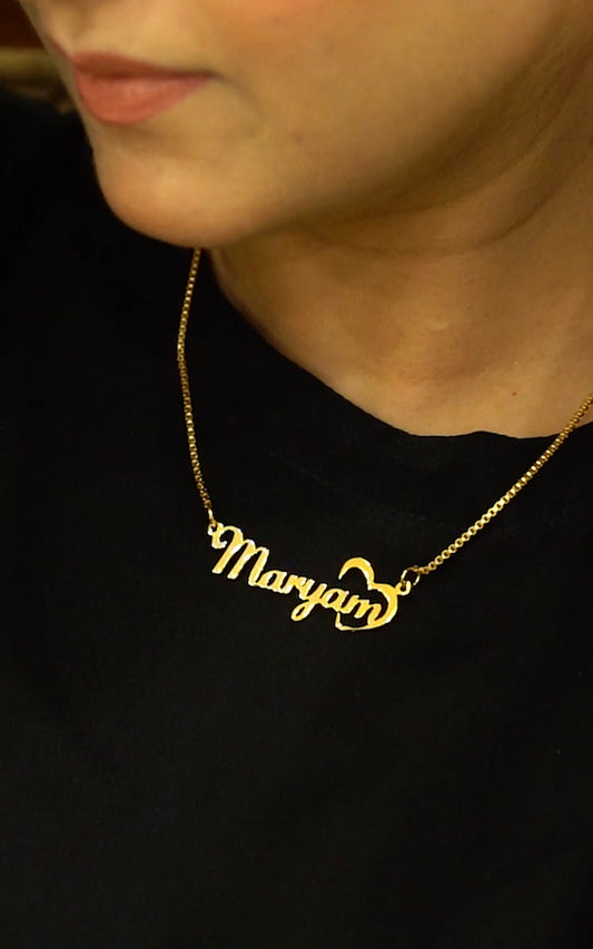 Customized Heart Necklace 24K Gold Plated