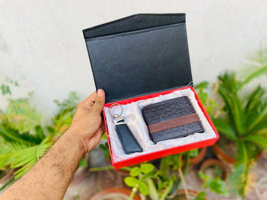 Wallet + Keychain with Your Name on it with Beautiful Box