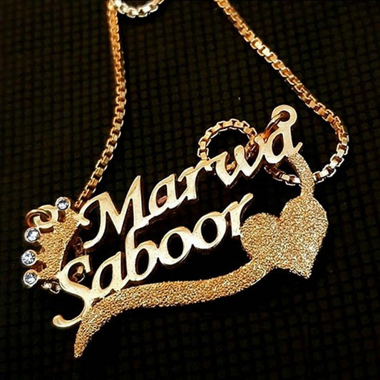 Beautiful Customized Double Name Necklace